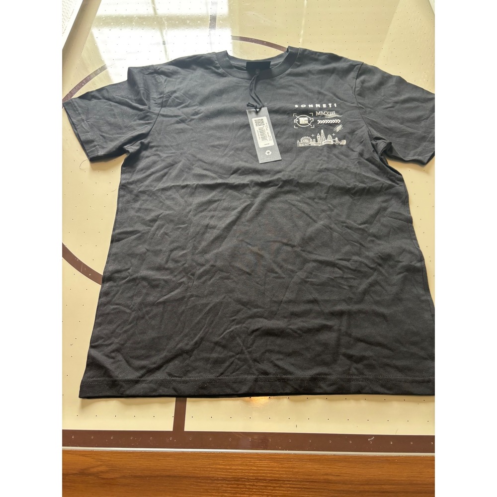 Sonneti London Mens Flex Tee Black Graphic T-Shirt SNM13302 New MMXIII Medium